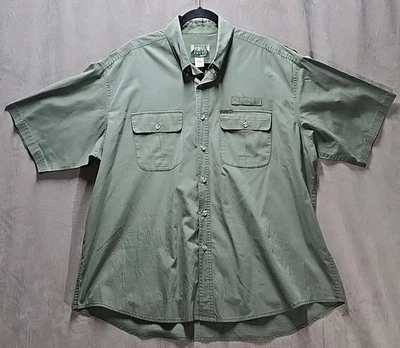 Vintage Teton Woolrich Mens XL Green Safari Utility Pocket Poly Cotton - Image 1 of 4