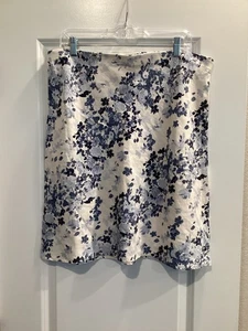 NWT Anthropologie Women’s Linen Blend Floral A-Line Skirt Sz L - Picture 1 of 6