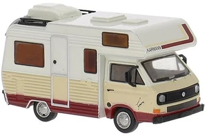 VW Volkswagen T3 Camper - 1983 - blanco / rojo - Brekina 1:87 - Imagen 1 de 6