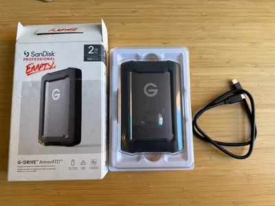 SanDisk Professional G-DRIVE ArmorATD 2TB rugged portable HDD hard drive USB-C - Image 1 of 4