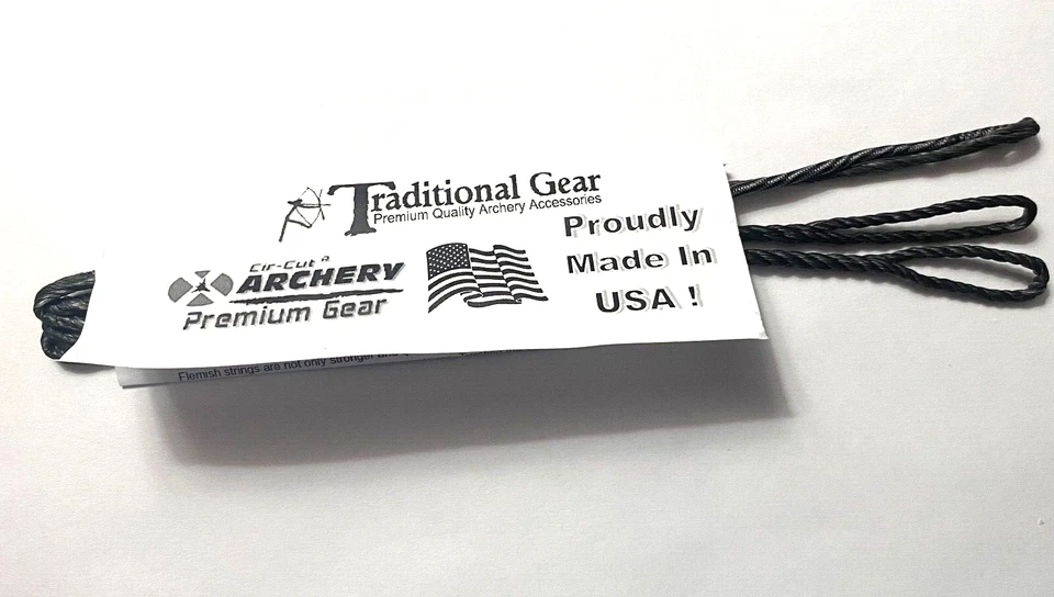 57" BLACK - ACTUAL LENGTH FASTFLIGHT FLEMISH BOWSTRING Recurve Bow 35-55 LB - Image 1 of 1