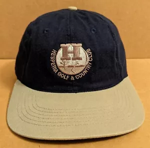 Hesperia Golf & Country Club Blue/Tan Golf Baseball Hat Cap Hook&Loop Adjustable - Picture 1 of 7