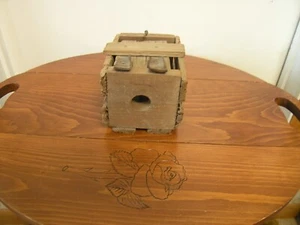VTG Handmade Wooden Herring Bait Box 6x4x4" 1960's - Picture 1 of 7