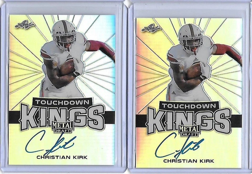 2018 Leaf Metal CHRISTIAN KIRK TD Kings Silver Prismatic Auto RC Cardinals WR - Image 1 of 1