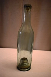 Antik Glasflasche Klar Wein Push-Up Kick-Up Sockel Zylinder Rare Zum Sammeln " - Bild 1 von 9