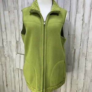 Weatherproof Women's Green Reversible Full Zip Vest Size XL Sherpa. U24 - Picture 1 of 8