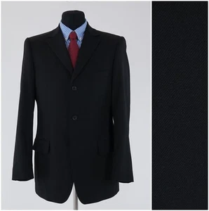 Mens Black Sport Coat 40R US Size DANIEL HECHTER Wool Blazer Designer Jacket - Picture 1 of 12