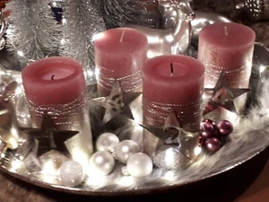 Adventszahlen silber Adventskranz Dekoration Weihnachten Sterne kein Edelrost - Bild 1 von 5
