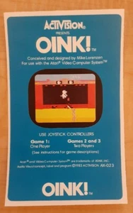 Ersatz Atari 2600 Activision Oink! Etikettenmaschine Zuschnitt - Bild 1 von 3