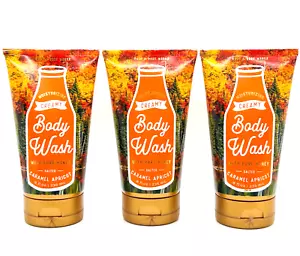 3-Pack Bath & Body Works Salted Caramel Apricot Creamy Body Wash With Honey 8 oz - Picture 1 of 5