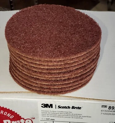 (10) Scotch-Brite 5” Inch Precision Surface Conditioning Disc Hook & Loop Coarse - Image 1 of 4