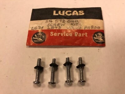 VOLVO P1800 — LUCAS L671 L843 — SET OF 4 REAR LENS FIXING SCREWS— CHROMSCHRAUBEN - Imagem 1 de 4