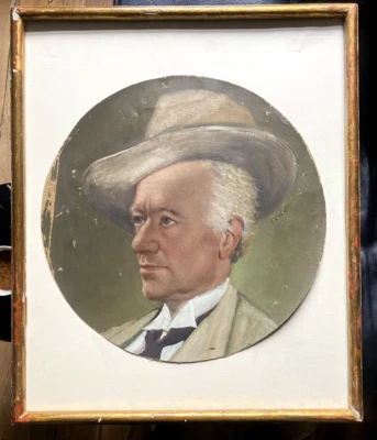 Francisco Vidal 1898: Peinture À L'Huile Portrait Jeune Homme Avec Hut ° Signé - Photo 1/4