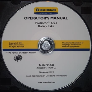 NEW HOLLAND PROROTOR 3223 ROTARY RAKE OPERATION & MAINTENANCE BOOK MANUAL - Picture 1 of 1