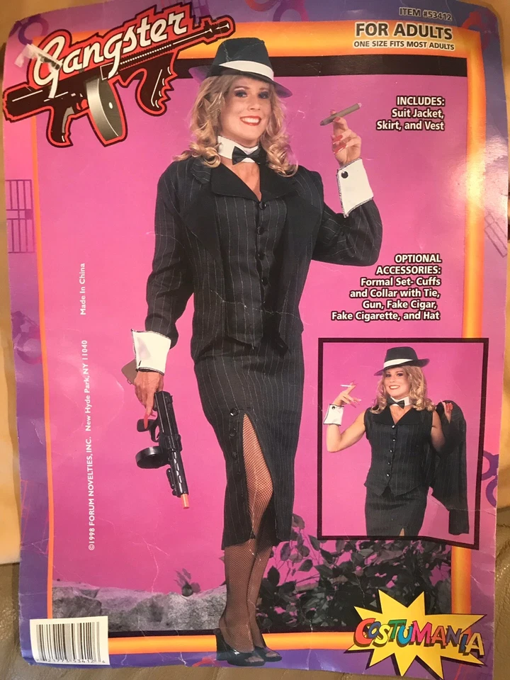 Adulto Damas Gángster Disfraz Chaqueta, Chaleco y Falda Talla Única Halloween Foto 1 de 4