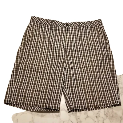 ASHWORTH  Plaid GOLF Shorts Mens Size 36 Black Plaid. G-1 - Image 1 of 4