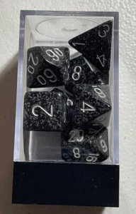 Chessex Polyhedral 7-Die Set Ninja Speckled *NIP* CHX 25318 DnD - Picture 1 of 5