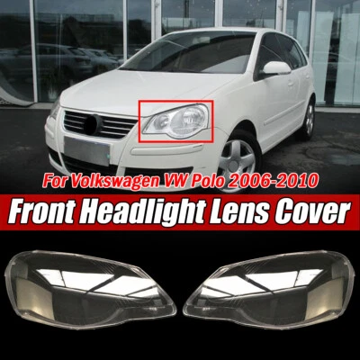 Par de cristales de faros para VW Polo 9N 2006-2010 #6Q1941007AJ #6Q1941008AJ Foto 1 de 4