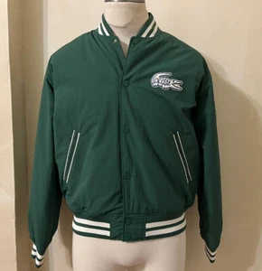 LACOSTE LIVE GREE HERITAGE GRAPHIC LOGO BUTTONED BOMBER JACKET 54 - L COOL - Picture 1 of 12