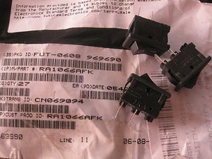 5x RA1066AFK Rocker Switches SPST BLK MATTE 10A - Picture 1 of 3