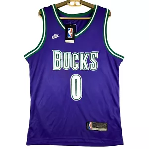 Nike NBA Bucks Lillard Swingman Jersey Purple Green White Mens Size 50 - Picture 1 of 5