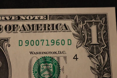 ONE DOLLAR FANCY BIRTHDAY/ANNIVERSARY NOTE [SEPT 7, 1960]  SN # D 90071960 D - Image 1 of 3