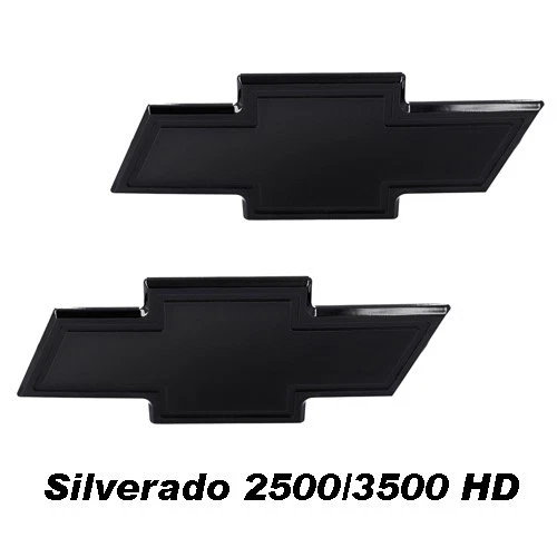 15-19 Chevy Silverado 2500HD 3500 Combo Billet Pajarita Rejilla Emblema Borde Negro Foto 1 de 3