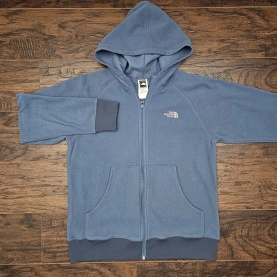 The North Face 青少年男孩大号蓝色全拉链连帽运动衫连帽衫 — 第 1/4 张图片