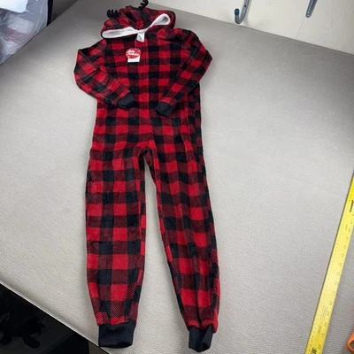 Pijama Traje Unión Jolly Jammies Niños Vellón Búfalo Cuadros, Mediano (8), Suave Cálido Foto 1 de 4