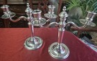 Pair of Christofle 2-Light Candelabras Silver Plated
