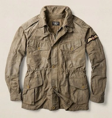 Double RL RRL Ralph Lauren M65 Rawlins Herringbone Lightweight Utility Jacket - Image 1 of 4