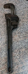 Vintage Ridgid 14” Pipe Wrench Heavy Duty Elyria Ohio USA Rigid Ridge Tool Co. - Imagen 1 de 9