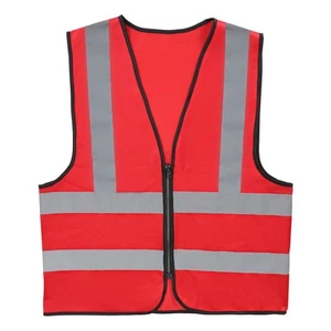 Chaleco de Seguridad Reflectante con Bolsillos Cremallera Frontal Clase 4, Rojo - Imagen 1 de 7