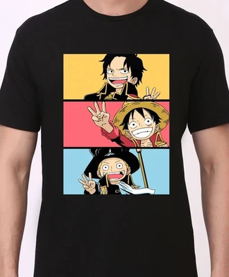 Trendy Japanese Anime Manga One Piece T-Shirt "luffy and friends" Unisex - Image 1 of 4
