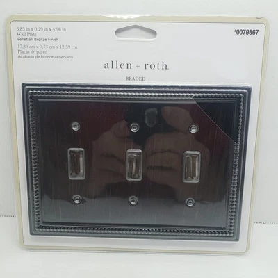 Allen + Roth Interruptor de palanca de 3 velocidades Placa de pared Cubierta Bronce veneciano #64408 79867 Foto 1 de 2