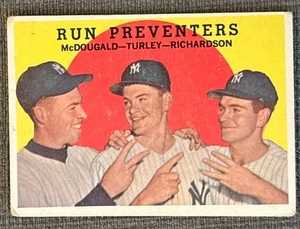 McDougald / Turley / Richardson - 1959 Topps #237 "Run Preventers" espalda blanca - Imagen 1 de 2