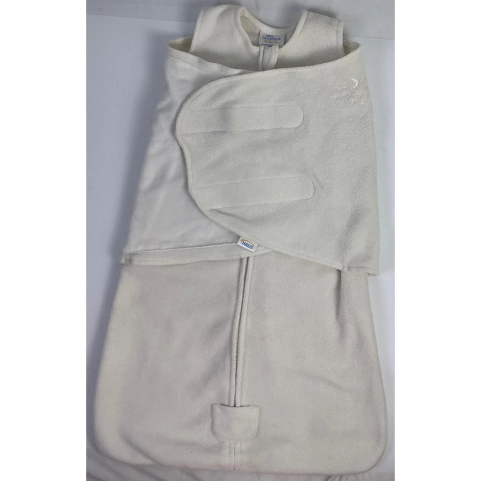 Halo спальный мешок пеленки кремовый белый флис Baby носимое одеяло Moon звезды маленький - Изображение 1 из 4