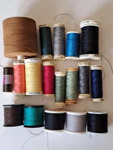 JOB LOT OF 18 COTTON REELS, GUTERMANN, DURALON, DRIMA, POLYESTER, 6 CORD THREAD - Picture 1 of 4