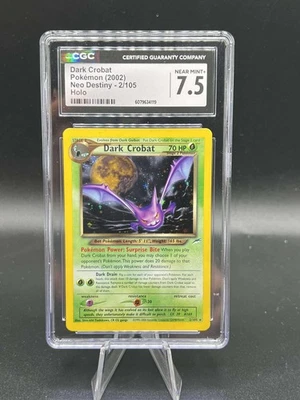CGC 7.5 Dark Crobat 2002 Neo Destiny 2/105 Holo Pokemon Card SWIRL - Image 1 of 3