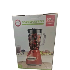 NEU Brentwood Mixer JB-220R 12 Geschwindigkeiten + Impuls, 50 Unzen Mixer, rot NEU - Bild 1 von 6