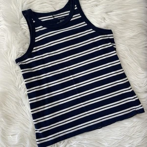 Everlane Tanktop gestreift blau weiß Rundhals Bio Baumwolle Größe M - Bild 1 von 4
