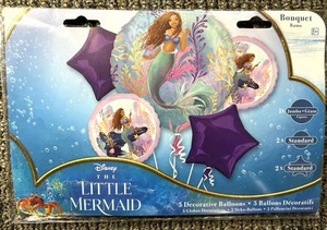Disney The Little Mermaid 5 Foil Mylar Balloons Bouquet Anagram Birthday Party - Picture 1 of 6