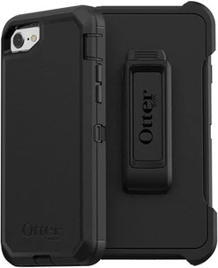 OtterBox DEFENDER SERIES Case & Holster for iPhone SE 2nd gen/iPhone 8/7 - Black - Picture 1 of 6