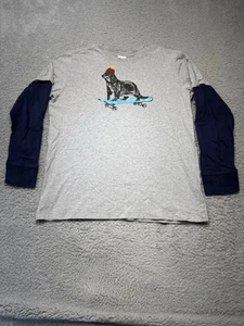 Hanna Andersson 150 cm Long Sleeve Boys Skateboard Graphic Raglan Otter US 12 - Picture 1 of 9