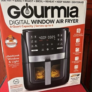 Gourmia Friggitrice ad Aria Finestra Digitale 6 Qt con 12 Preset e Cottura Guidata Nero - Foto 1 di 7