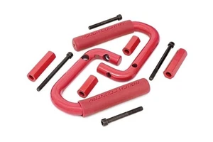 Manijas de agarre delanteras de acero rojo Rough Country para 07-18 4 puertas Jeep Wrangler JK nuevas - Imagen 1 de 3