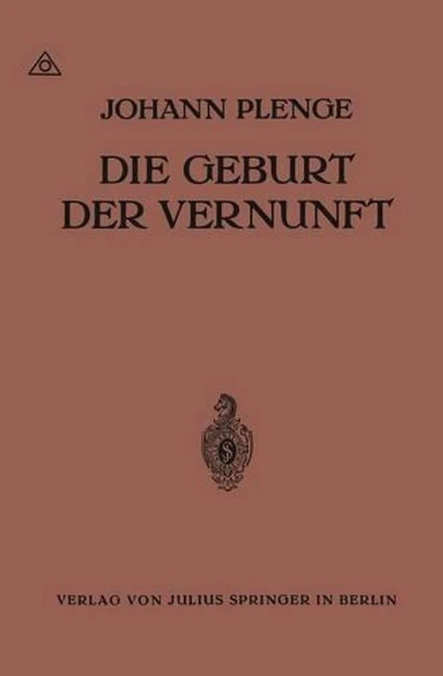 Die Geburt der Vernunft by Johann Plenge (German) Paperback Book - Image 1 of 1