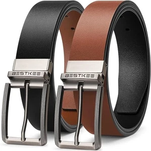 BESTKEE Men's Belt, 35mm, Leather Reversible Belts For Men - 47" INCH WAIST LENG - Picture 1 of 6