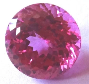 Top Synthetic Hot Pink Sapphire Double Round Brilliant cut, sizes 3 - 7.5 mm - Picture 1 of 12