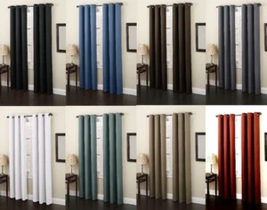 2 Panels Blackout Energy Efficient Reduces Outside Noise Heavy Drape Curtain Set - Picture 1 of 9